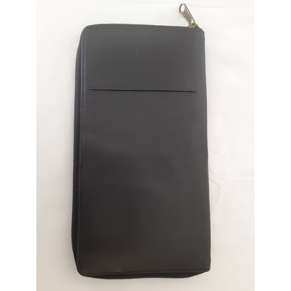 USA Long Lthr P-port Blk Wallet holds P-port,scheds,cr cds,note paper,Pen etc.